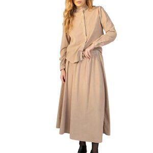 Anne Klein II Vintage Petite Camel Suede Skirt Suit Jacket 2 Skirt 4 Leather Set